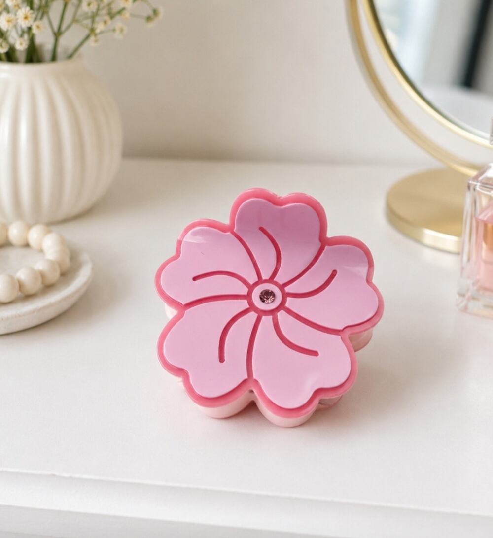 Acrylic Pink Flower Hair Claw Clip New